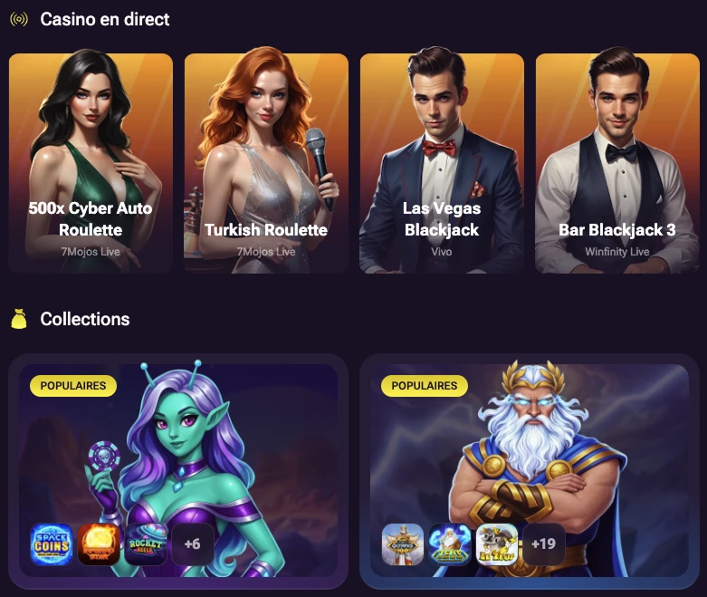 Jeux et live casino Casino Prive